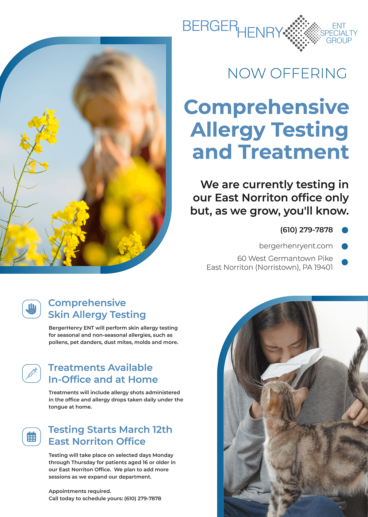 Berger Henry ENT Now Offering Comprehensive Allergy Testing and Treatment