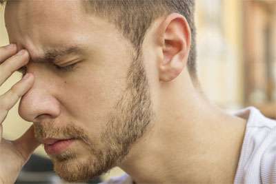 Man with Bad Sinus Pain