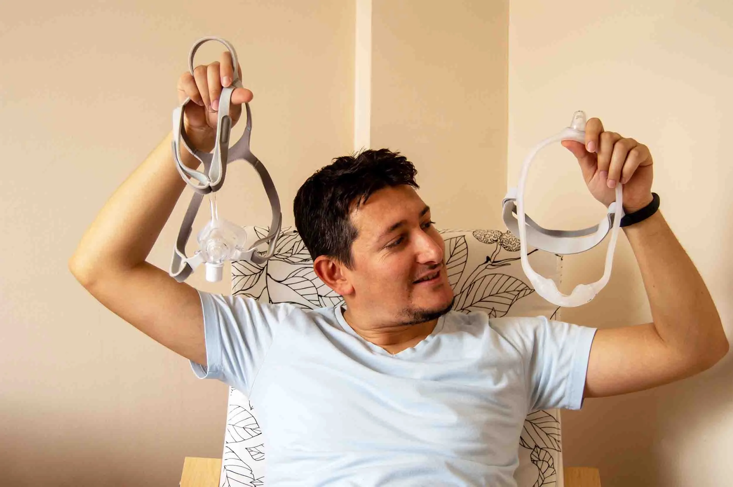 adult male comparing different CPAP options